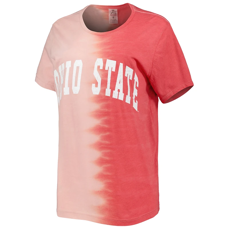 Women's Gameday Couture Scarlet Ohio State Buckeyes Find Your Groove Split-Dye T-Shirt