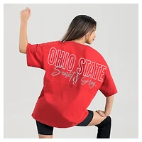 T-shirt surdimensionné Gameday Couture Scarlet Ohio State Buckeyes pour femme