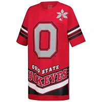 Robe t-shirt courte « Gameday Couture » ​​pour femme Scarlet Ohio State Buckeyes Perfect Score