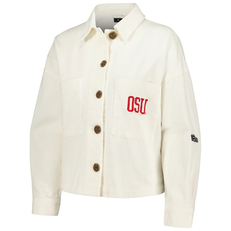 Women's Hype and Vice Cream Ohio State Buckeyes Corduroy Button-Up Jacket