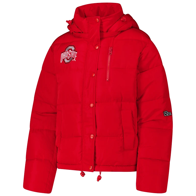 Women's Hype and Vice Scarlet Ohio State Buckeyes Full-Zip Puffer Jacket