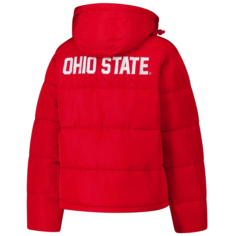 Women's Hype and Vice Scarlet Ohio State Buckeyes Full-Zip Puffer Jacket