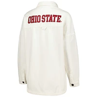 Veste blanche à boutons-pression Hype and Vice pour femmes Ohio State Buckeyes Multi-Hit Hometown