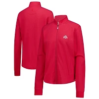 Veste johnnie-O Scarlet Ohio State Buckeyes Tomi à fermeture éclair intégrale en mélange de trois matières pour femmes