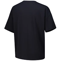 Women's Lusso  Black Ohio State Buckeyes Floral Applique T-Shirt