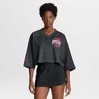 Maillot court Nike noir Ohio State Buckeyes en maille Dri-FIT pour femme