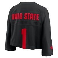 Maillot court Nike noir Ohio State Buckeyes en maille Dri-FIT pour femme