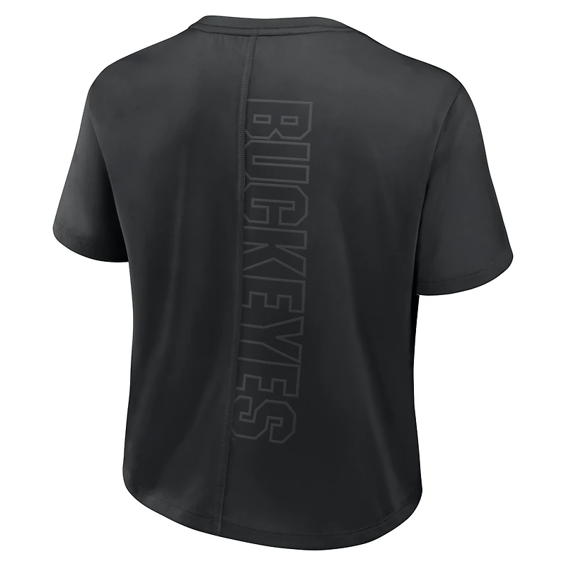 Women's Nike Black Ohio State Buckeyes Performance Cropped T-Shirt