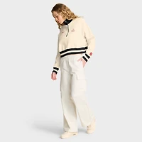 Sweat-shirt court à demi-zip oversize Nike Legacy pour femme, couleur crème, Ohio State Buckeyes