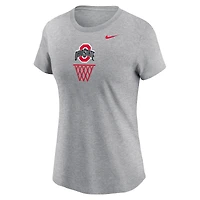 T-shirt Nike Heather Grey Ohio State Buckeyes Offensive Rebound pour femme