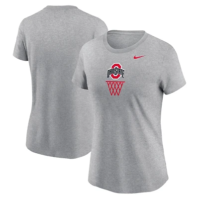 T-shirt Nike Heather Grey Ohio State Buckeyes Offensive Rebound pour femme
