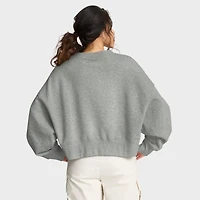Women's Nike Heather Gray Ohio State Buckeyes Oversized Phoenix Arch Pullover Sweatshirt