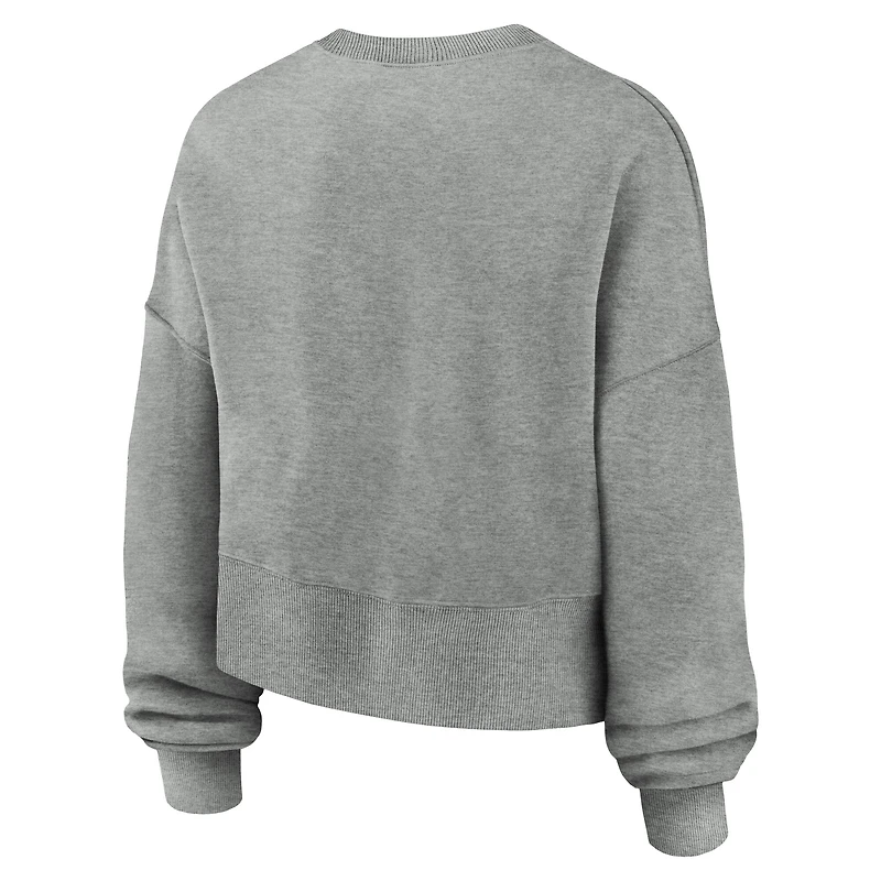 Women's Nike Heather Gray Ohio State Buckeyes Oversized Phoenix Arch Pullover Sweatshirt