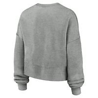 Women's Nike Heather Gray Ohio State Buckeyes Oversized Phoenix Arch Pullover Sweatshirt
