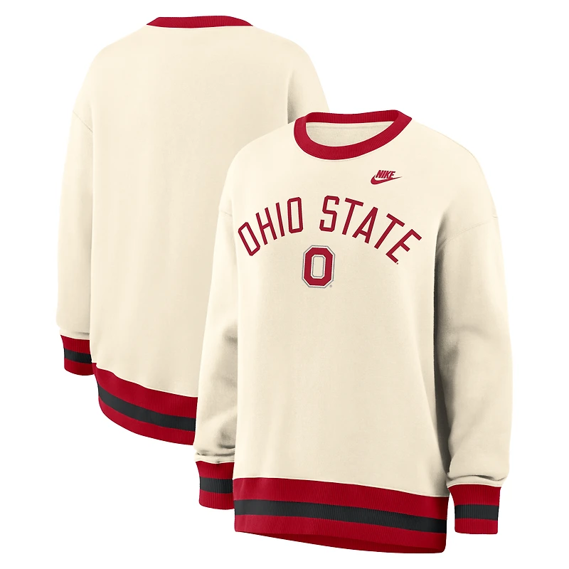 Sweat-shirt à enfiler Nike Natural Ohio State Buckeyes Legacy pour femme