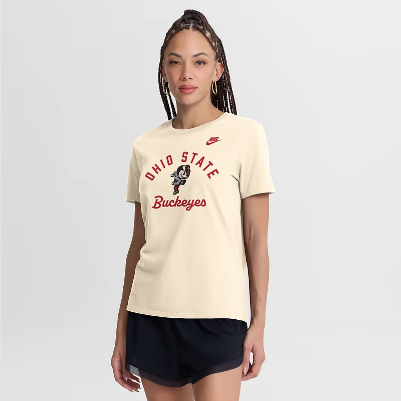 Women's Nike Natural Ohio State Buckeyes Legacy Team Name T-Shirt