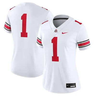 Maillot de match Nike #1 Ohio State Buckeyes blanc pour femme