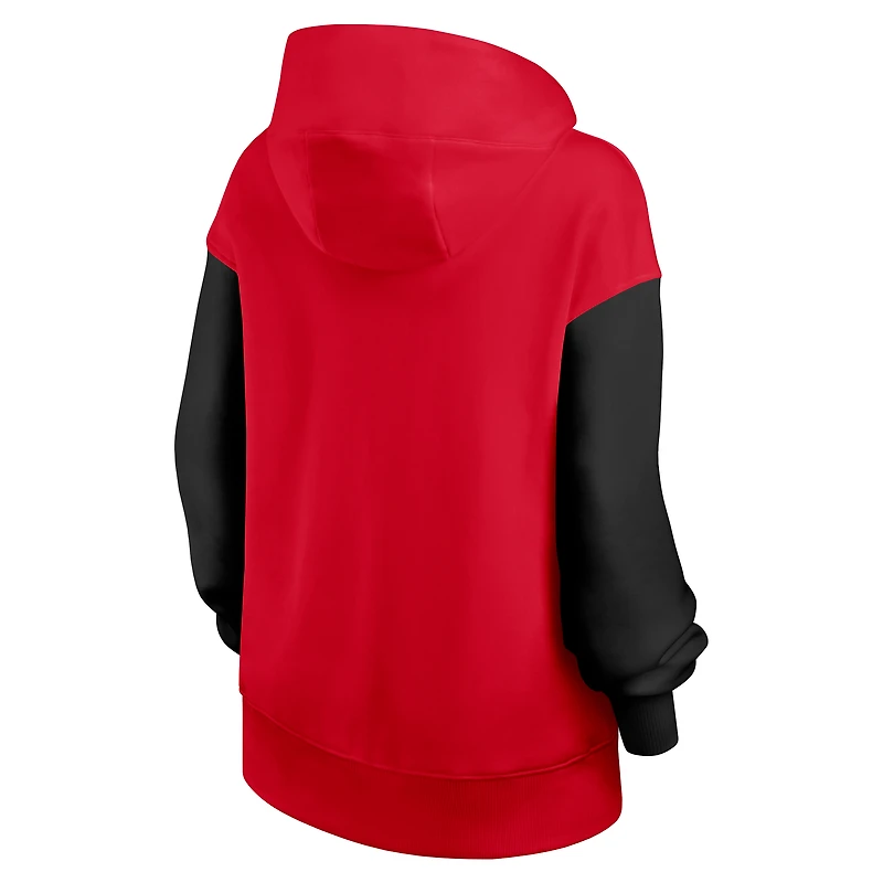 Women's Nike Scarlet/Black Ohio State Buckeyes Oversized Legacy Phoenix Pullover Hoodie