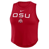 Débardeur court Nike Scarlet Ohio State Buckeyes One Dri-FIT pour femme