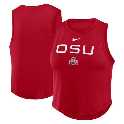 Débardeur court Nike Scarlet Ohio State Buckeyes One Dri-FIT pour femme