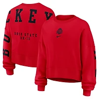 Women's Nike Scarlet Ohio State Buckeyes Oversized Phoenix Pullover Sweatshirt
