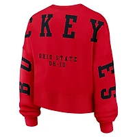 Women's Nike Scarlet Ohio State Buckeyes Oversized Phoenix Pullover Sweatshirt