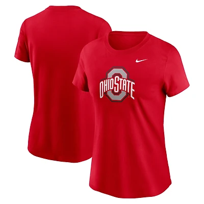 Women's Nike Scarlet Ohio State Buckeyes Primetime Logo T-Shirt