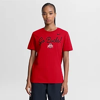 Women's Nike Scarlet Ohio State Buckeyes Script Mantra Logo T-Shirt