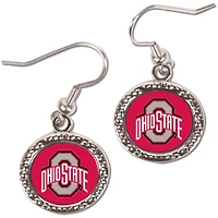 Boucles d'oreilles pendantes rondes Ohio State Buckeyes WinCraft pour femme