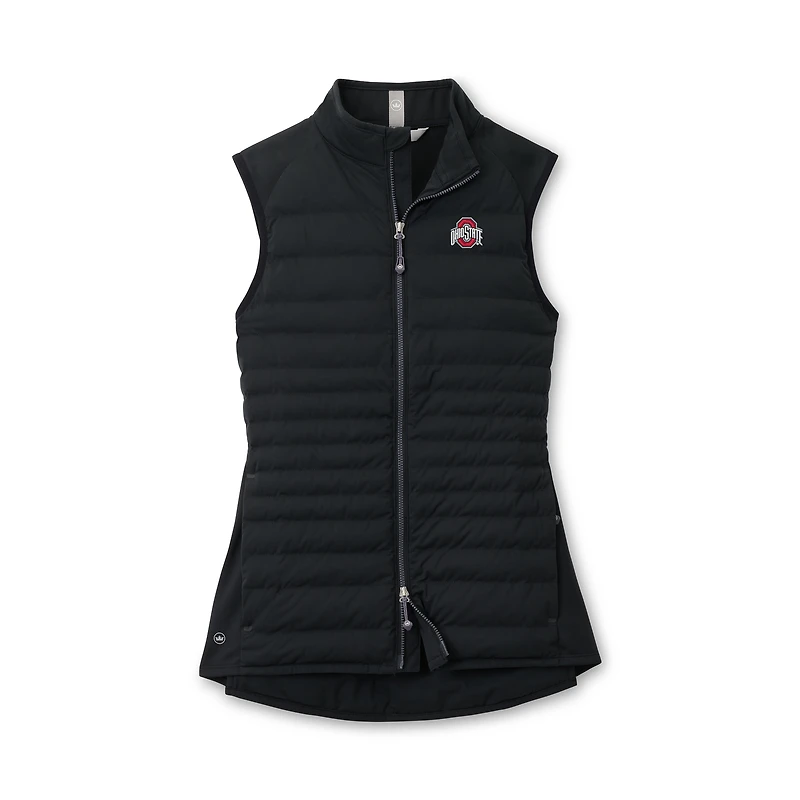 Women's Peter Millar  Black Ohio State Buckeyes Fuse Hybrid Full-Zip Vest