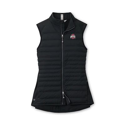 Women's Peter Millar  Black Ohio State Buckeyes Fuse Hybrid Full-Zip Vest