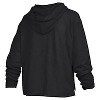 Women's Pressbox  Scarlet Ohio State Buckeyes Castillo Slub Waist Length Long Sleeve Hooded T-Shirt