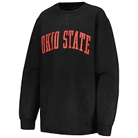 Sweat-shirt Pressbox Scarlet Ohio State Buckeyes confortable avec cordon pour femme