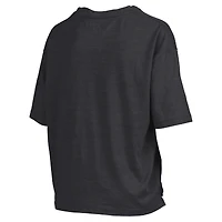 Women's Pressbox Black Ohio State Buckeyes Nelson Arch Over Logo Waist Length Oversized Slub T-Shirt