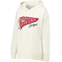 Women's Pressbox  Cream Ohio State Buckeyes Marni Pullover Hoodie