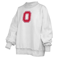 Women's Pressbox  Heather Gray Ohio State Buckeyes Reversible Sweatshirt