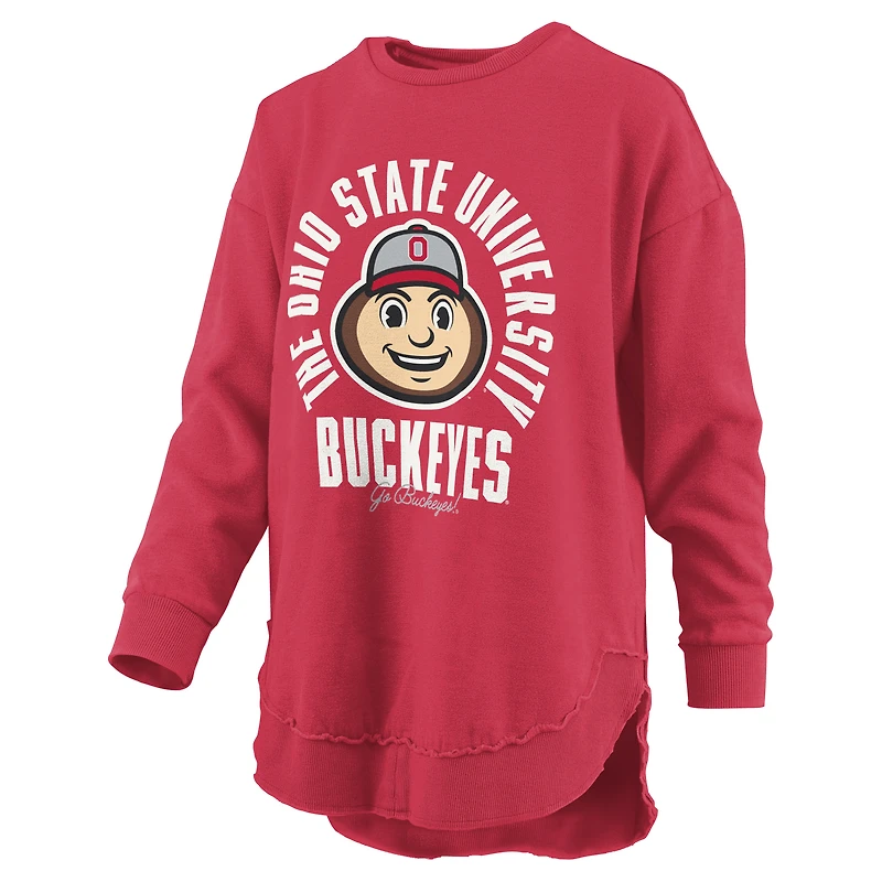 Women's Pressbox Scarlet Ohio State Buckeyes Blitz Long Sleeve T-Shirt