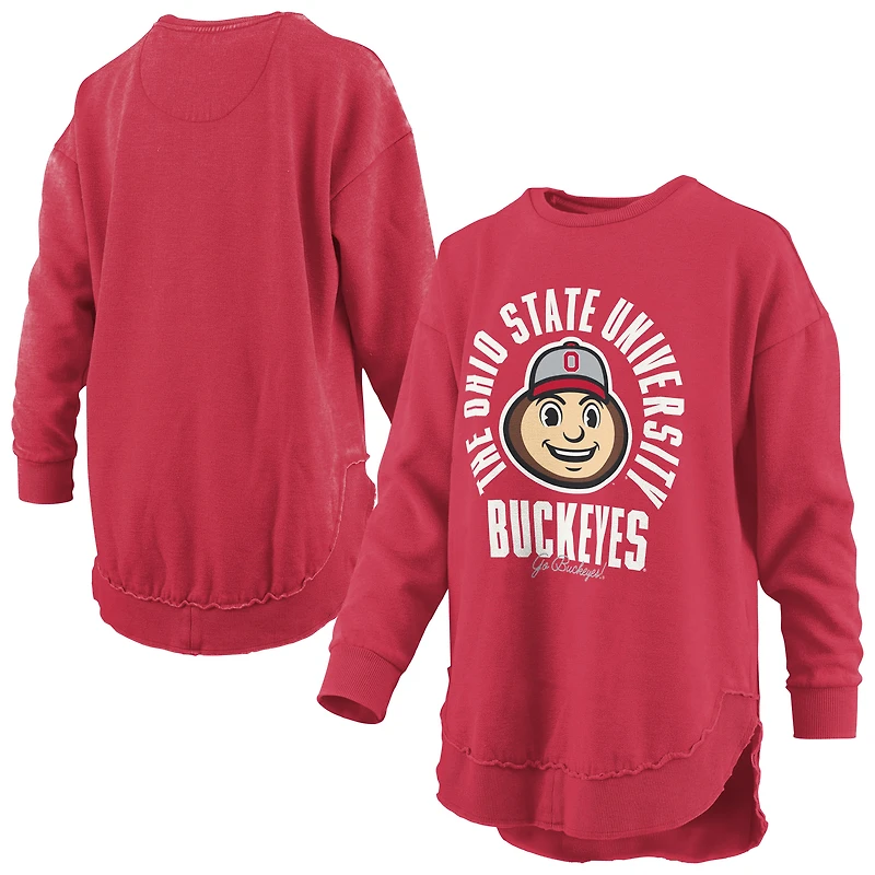 T-shirt à manches longues Pressbox Scarlet Ohio State Buckeyes Blitz pour femmes