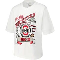 Women's Pressbox White Ohio State Buckeyes Rock & Roll Slub T-Shirt