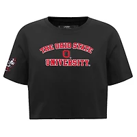 Women's Pro Standard Ohio State Buckeyes Classic Single Jersey Cropped Boxy T-Shirt