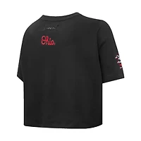 Women's Pro Standard Ohio State Buckeyes Classic Single Jersey Cropped Boxy T-Shirt