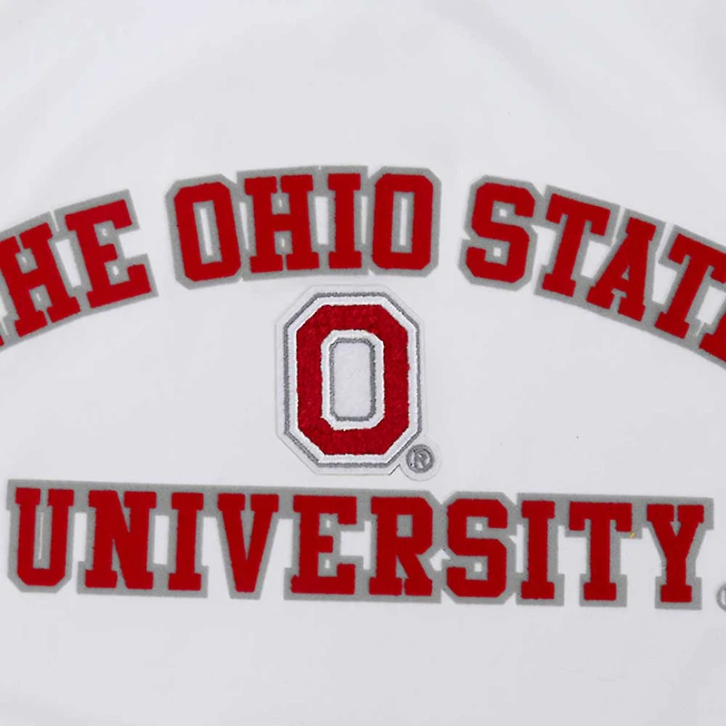 T-shirt court boxy classique en jersey simple Pro Standard blanc de l'Ohio State Buckeyes pour femmes