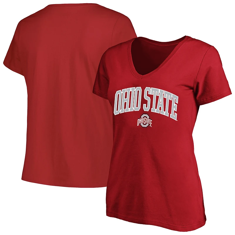 Profile Scarlet Ohio State Buckeyes T-shirt à encolure dégagée avec logo grande taille pour femme