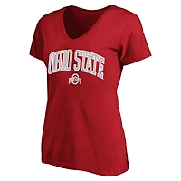 Women's Profile Scarlet Ohio State Buckeyes Plus Arch Over Logo Scoop Neck T-Shirt
