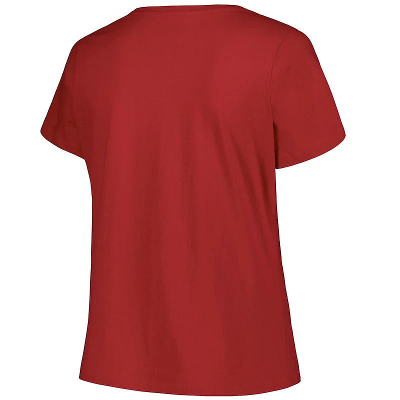 Profile Scarlet Ohio State Buckeyes T-shirt à encolure dégagée avec logo grande taille pour femme