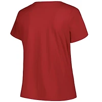 Profile Scarlet Ohio State Buckeyes T-shirt à encolure dégagée avec logo grande taille pour femme