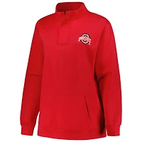 Femme Profile Scarlet Ohio State Buckeyes Plus Fleece Quarter-Zip Jacket