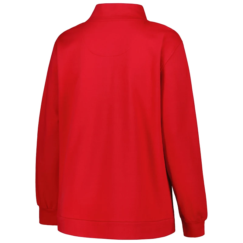 Femme Profile Scarlet Ohio State Buckeyes Plus Fleece Quarter-Zip Jacket