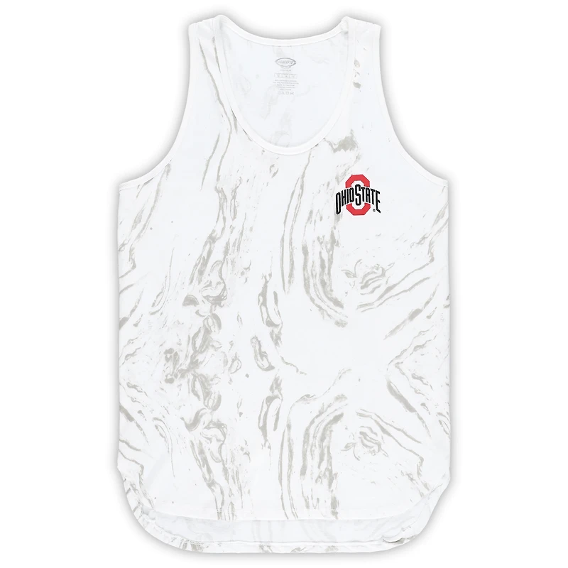 Ensemble débardeur et short en marbre taille plus Profile White Ohio State Buckeyes pour femmes