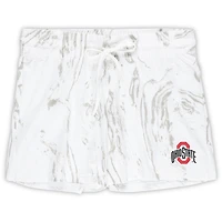 Ensemble débardeur et short en marbre taille plus Profile White Ohio State Buckeyes pour femmes